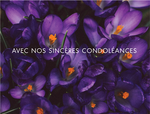 Sincères Condoléances