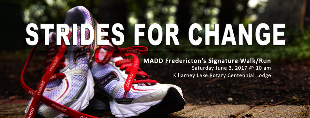 MADD Fredericton Strides for Change Header graphic